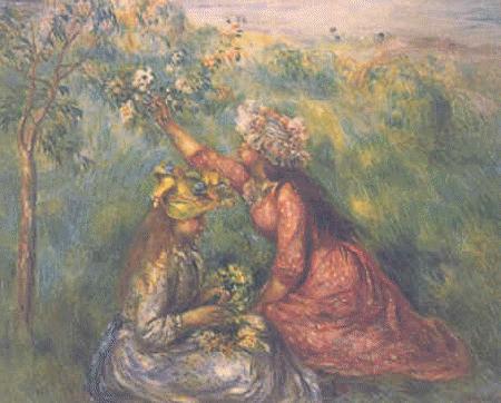 Pierre Renoir Girls Picking Flowers France oil painting art